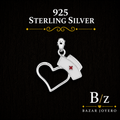 925 Sterling Silver Nurse Hat and Heart Pendant with white and red enamel details