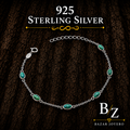 925 Sterling Silver Turquoise Station Bracelet