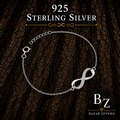925 Sterling Silver Infinity Bracelet with Cubic Zirconia