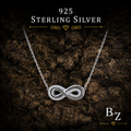 925 Sterling Silver Infinity Necklace with Cubic Zirconia