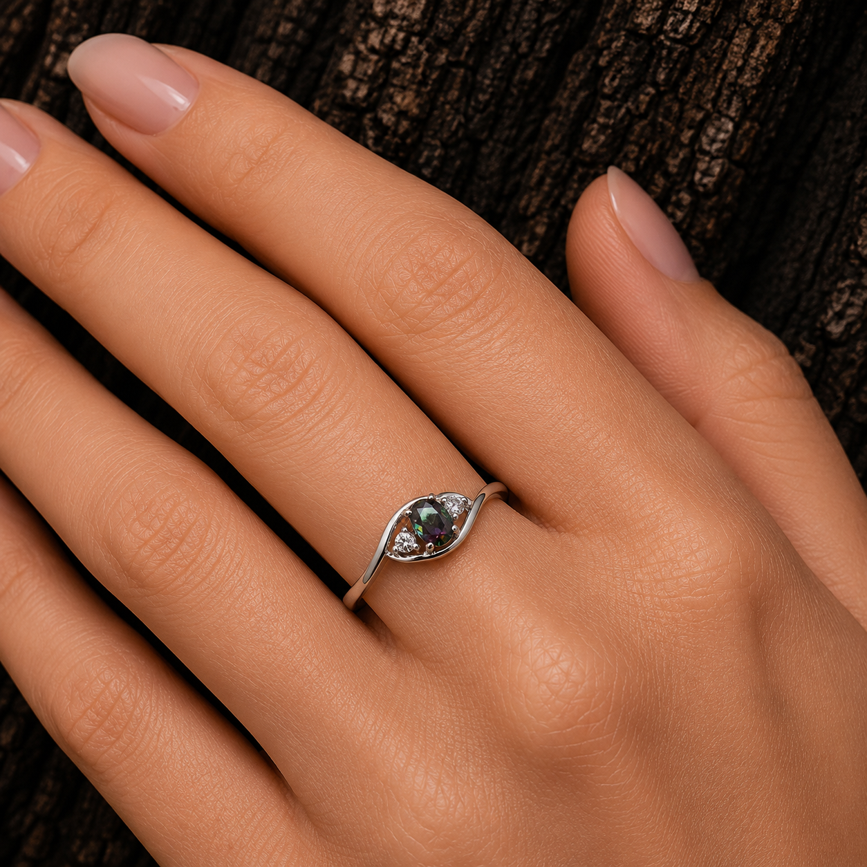 925 Sterling Silver Mystic Topaz Ring Size Reference