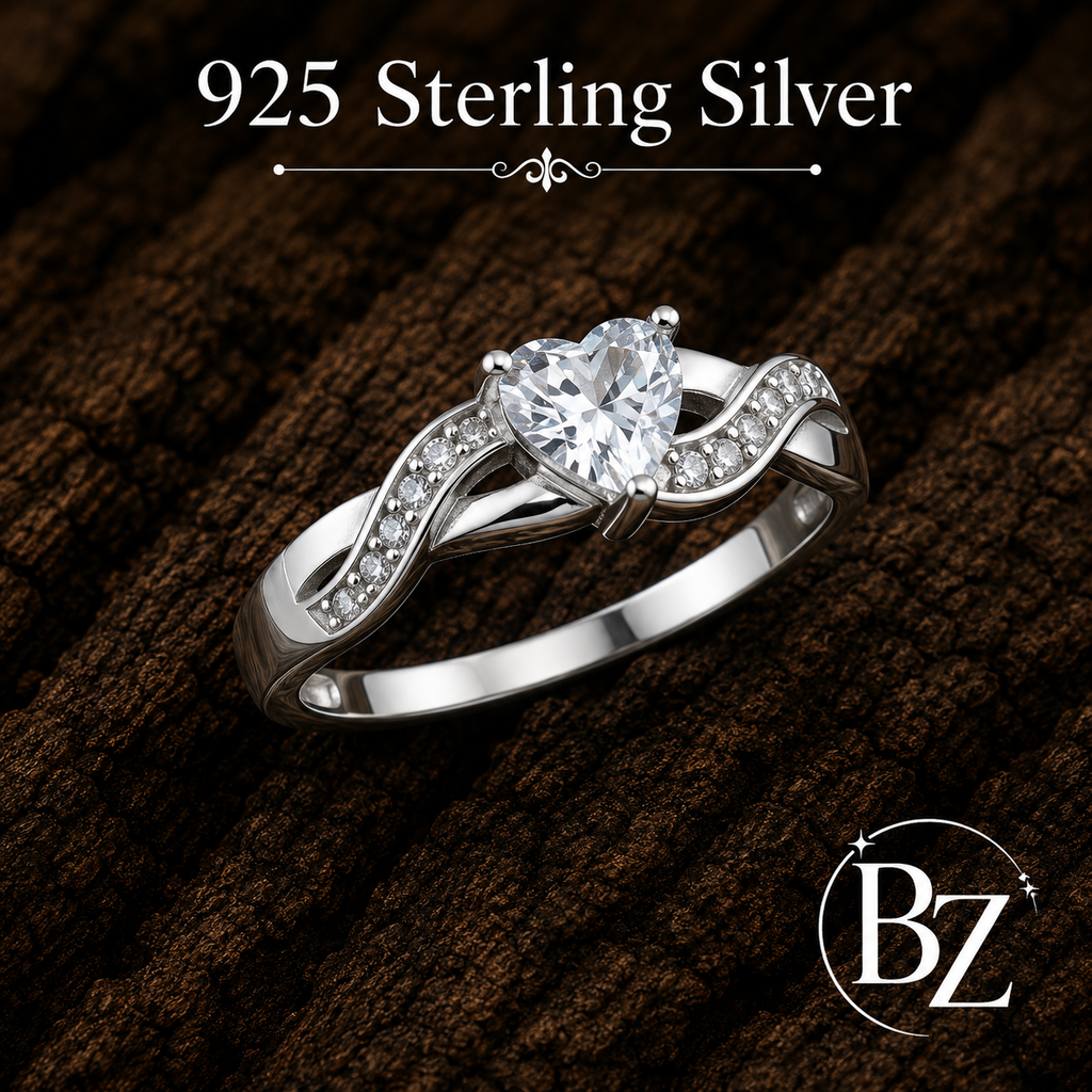 925 Sterling Silver CZ Engagement Ring