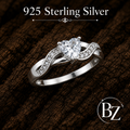 925 Sterling Silver CZ Engagement Ring