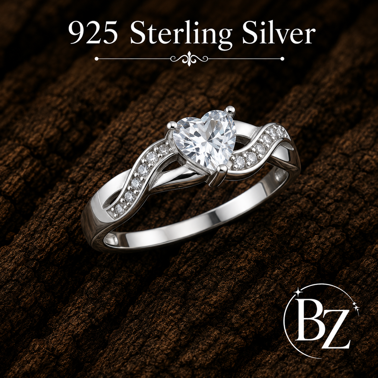 925 Sterling Silver CZ Engagement Ring