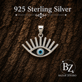 925 Sterling Silver Evil Eye Pendant with Blue Eye