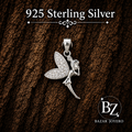 925 Sterling Silver Fairy Pendant with Cubic Zirconia