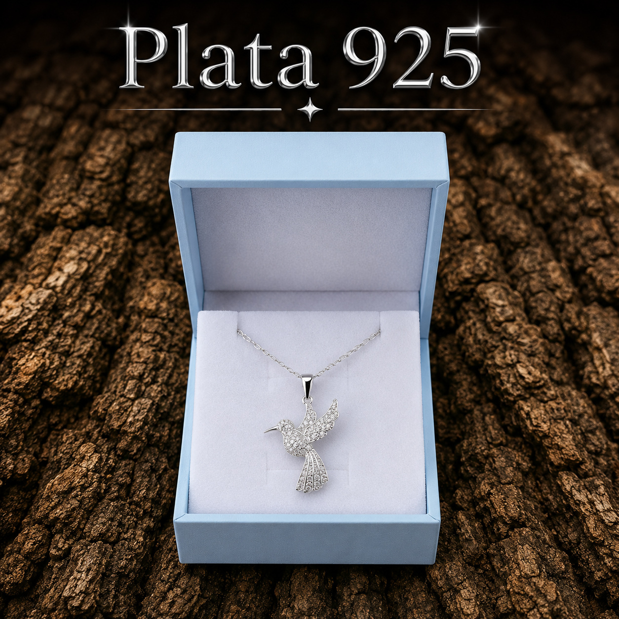 925 Sterling Silver Hummingbird Necklace presented in FREE Gift Box