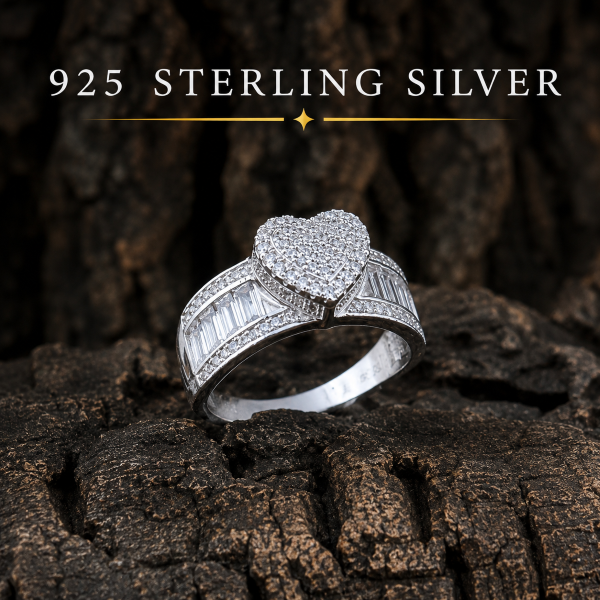 925 Sterling Silver CZ Heart Ring