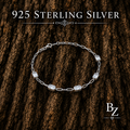 925 Sterling Silver Cubic Zirconia Station Bracelet