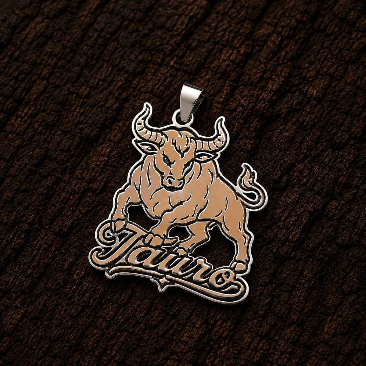 Taurus Sterling Silver Pendant Detail
