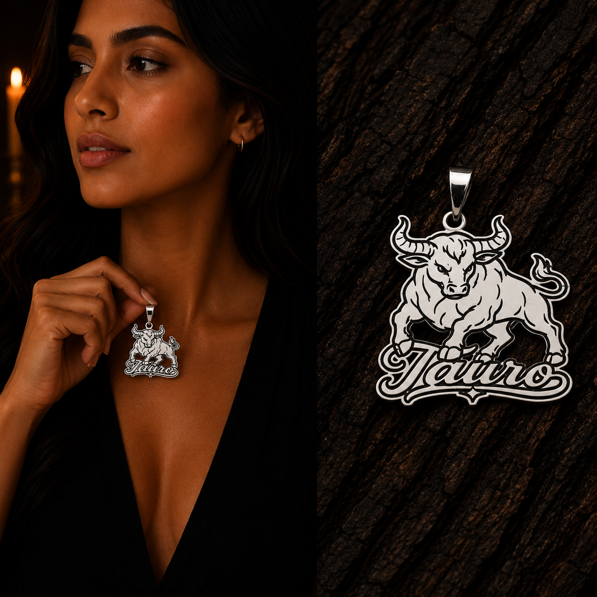 Taurus Sterling Silver Pendant Lifestyle