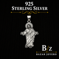 Jesus Christ 925 sterling silver pendant featuring detailed engraved artwork and a polished silver finish.