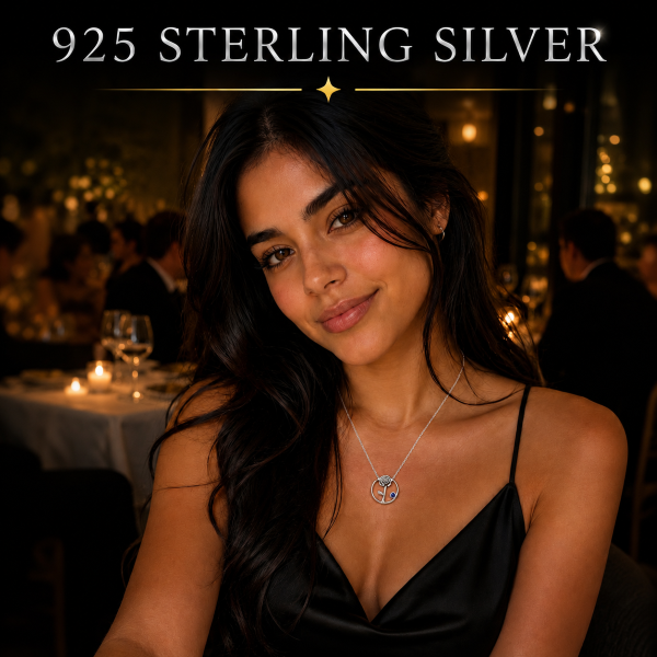 Elegant 925 Sterling Silver Rose Necklace featuring a delicate rose pendant with a sparkling cubic zirconia accent on an 18-inch chain. Includes a FREE Gift Box and Silver Polishing Cloth. Perfect for everyday wear, birthdays, anniversaries, and special gifts. Quantity discounts available.