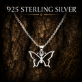 925 Sterling Silver Butterfly Necklace with an elegant polished finish and 18-inch chain. FREE Gift Box included and quantity discounts available.